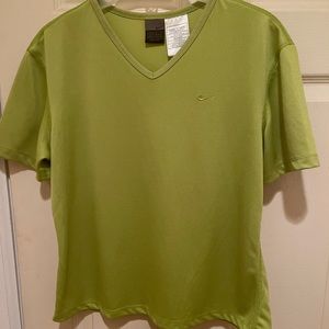 Nike Dry Fit Top, Green, Size Medium, V Neck